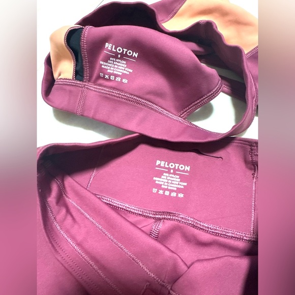 PELOTON maroon racer back bra and leggings, 23” (S) - Picture 5 of 6